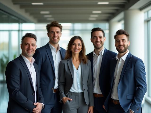 モダンなオフィスにいる専門家チーム